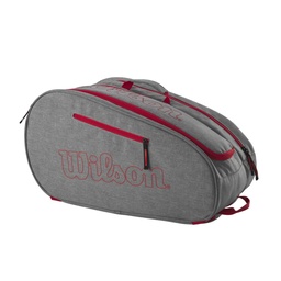 [WR8903704001] Wilson Team Padel Bag Grey/Bright Red (WR8903704001 )